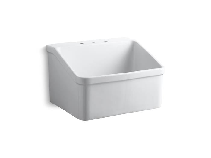Kohler - Hollister 28 X 22 Inch Bracket-Mount Utility Sink With 8" Widespread Faucet Holes