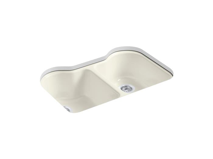 Kohler - Hartland 33 Inch Undermount Double-Bowl Kitchen Sink - 5 Hole