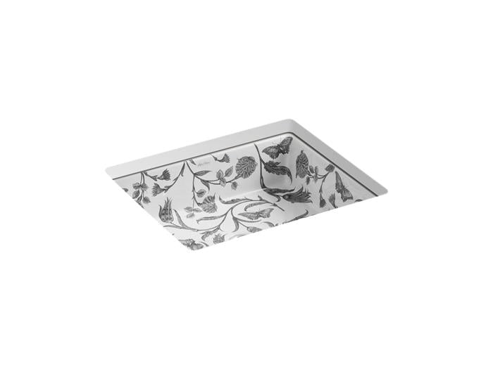 Kohler - Botanical Study Kathryn 19-3/4 Inch Rectangular Undermount Bathroom Sink, No Overflow