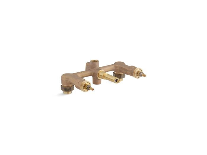 Kohler - Widespread 1/2 Inch Ceramic In-Wall Three-Handle Valve System With Integral Diverter And 8" Centers