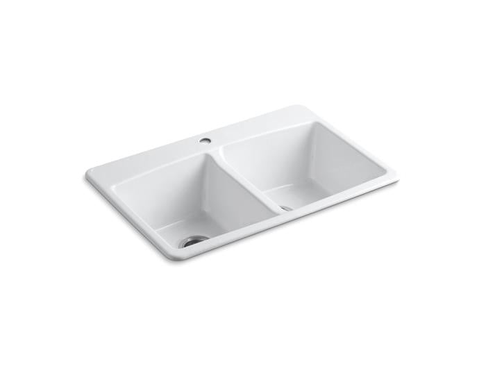 Kohler - Brookfield 33 Inch Top-Mount Double-Bowl Kitchen Sink - One Hole