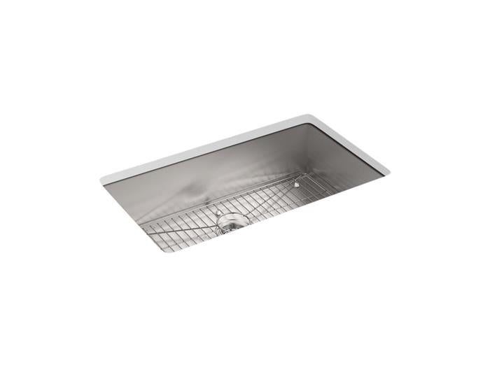 Kohler - Vault 33 Inch Top-/Undermount Single-Bowl Kitchen Sink - 4-Hole