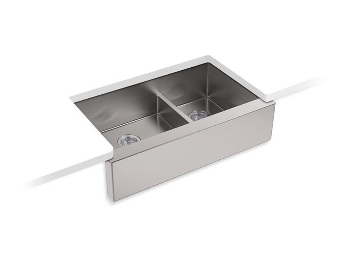 Kohler - Strive 35-1/2 Inch Smart Divide Undermount Double-Bowl Farmhouse Kitchen Sink With Rack