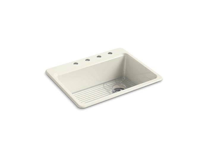Kohler - Riverby 27 Inch Top-Mount Single-Bowl Kitchen Sink - 4-Hole