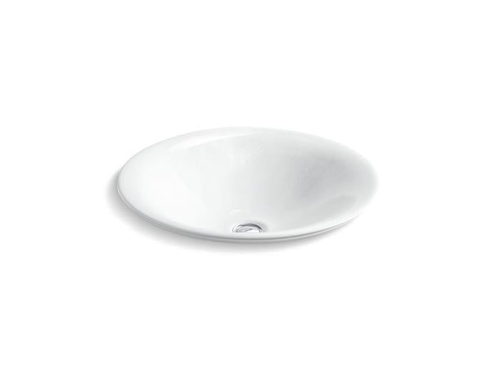 Kohler - Sartorial Herringbone Carillon 17-1/2 Inch Round Drop-In Bathroom Sink, No Overflow
