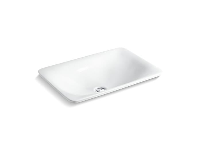 Kohler - Sartorial Herringbone Carillon 21 Inch Rectangular Drop-In Bathroom Sink, No Overflow