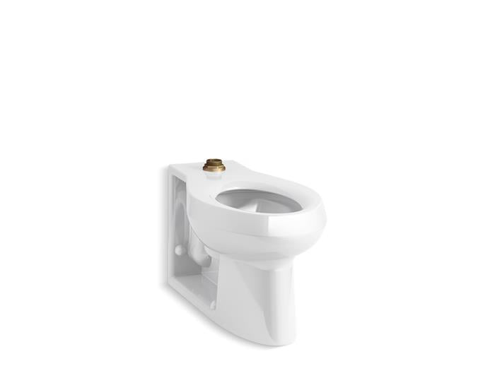 Kohler - Anglesey Floor-Mount Top Spud Flushometer Bowl With Integral Seat