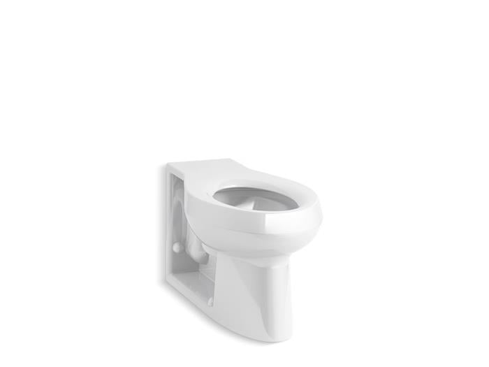 Kohler - Anglesey Floor-Mount Rear Spud Antimicrobial Flushometer Bowl With Integral Seat