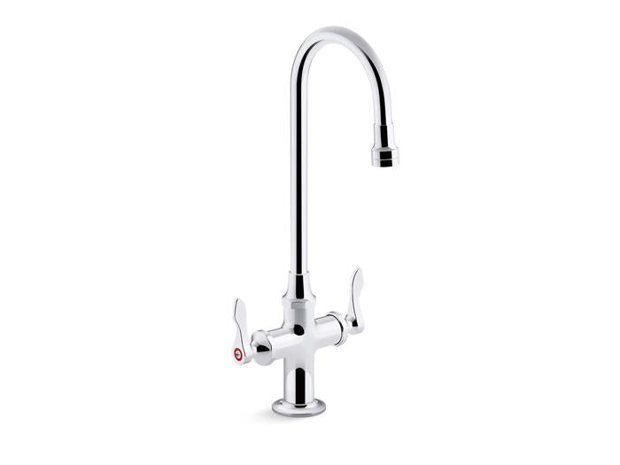 Kohler - Triton Bowe 1.0 Gpm Monoblock Gooseneck Bathroom Sink Faucet Aerated Flow - Lever Handles