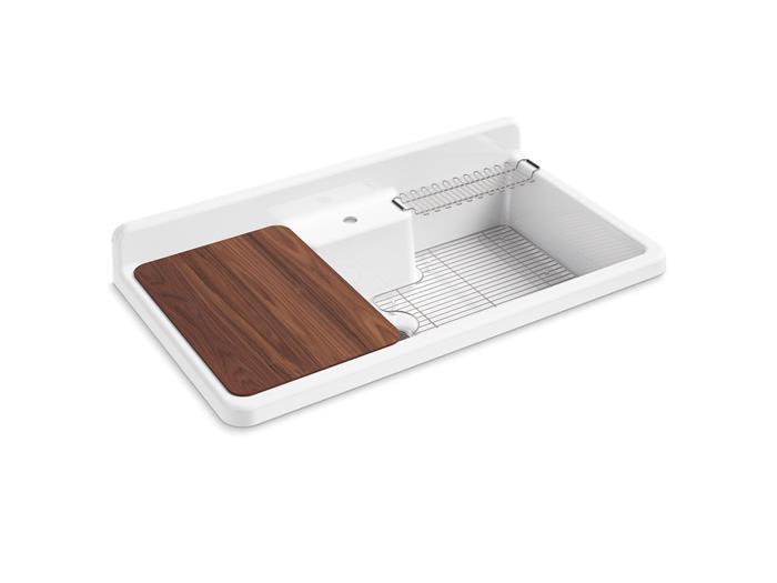 Kohler - Farmstead 45 Inch Top-/Wall-Mount Single-Bowl Workstation Farmhouse Kitchen Sink