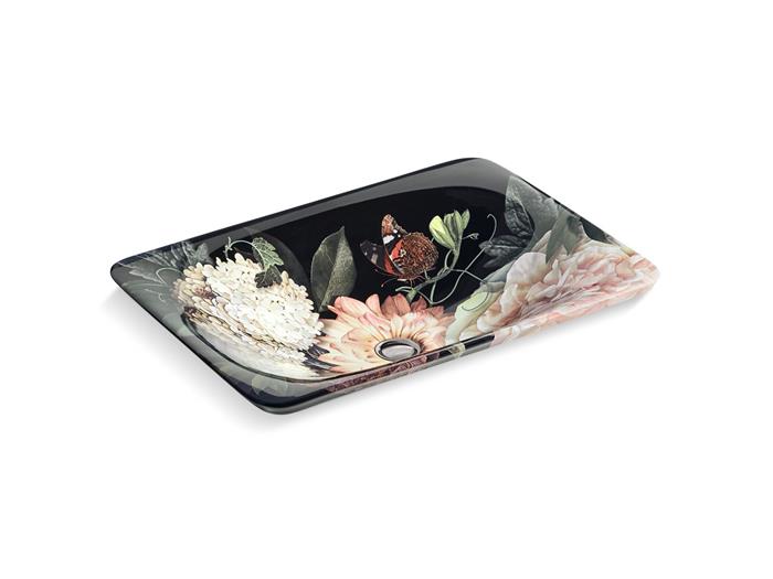 Kohler - Dutchmaster Blush 21-1/4 Inch Rectangular Drop-In Bathroom Sink, No Overflow - Floral Rectangle Lav