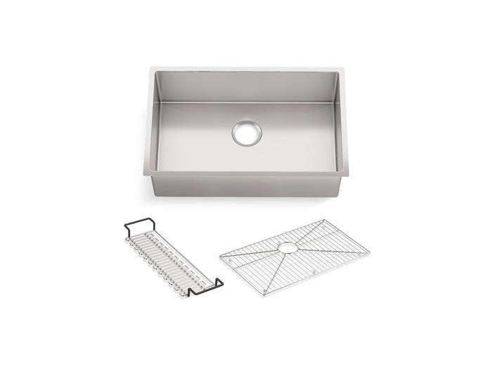 Kohler - Strive 30 Inch Undermount Single-Bowl Kitchen Sink With Rack