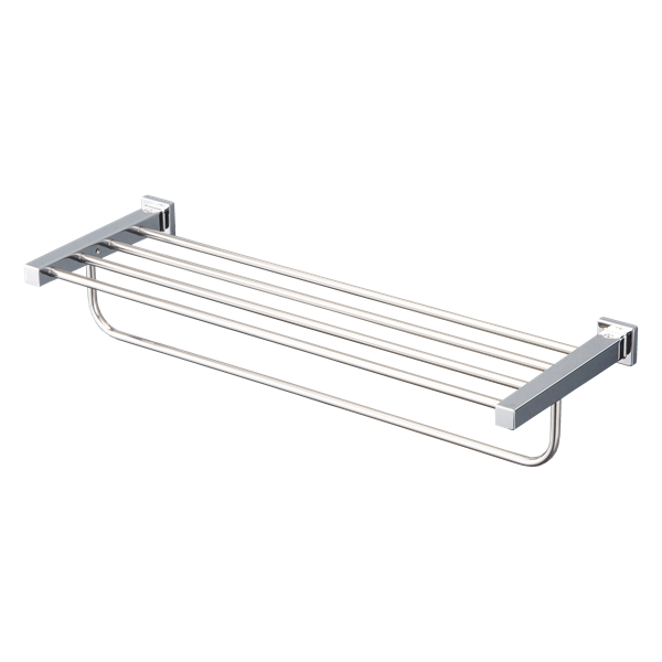 Toto - L Series Square Towel Shelf With Hanging Bar, Polished Chrome
