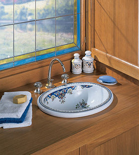 Herbeau - Opale Earthenware Oval Countertop Lavatory Bowl