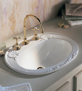 Herbeau - Charlotte Vitreous China Countertop Oval Bowl Single Hole