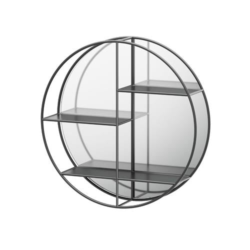 Gatco - Decor Shelf Mirror 26.5 Inch Dia., Matte Black