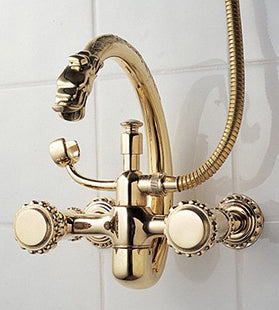 Herbeau - Pompadour Wall Mounted Tub Filler with Hand Shower