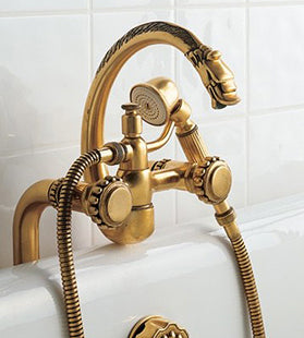 Herbeau - Pompadour Deck Mounted Tub Filler with Hand Shower