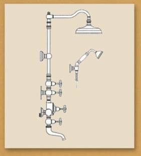 Herbeau - Royale Exposed Thermostatic Tub & Shower Set