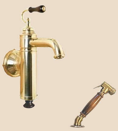 Herbeau - Estelle Wall Mounted Single Lever Mixer with Ceramic Disc Cartridge and Deck Mounted Handspray