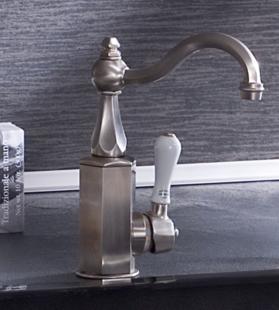 Herbeau - Monarque Single Lever Mixer With Ceramic Cartridge in White Handle,