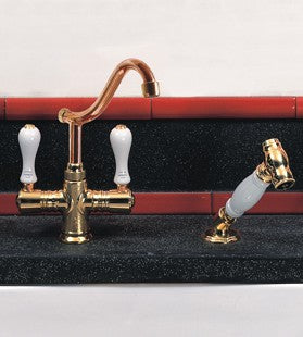 Herbeau - Namur Single-Hole Kitchen / Bar / Lavatory Mixer with Handspray Deck Mounted