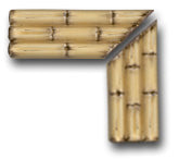 Ceramic Tile Trends - Triple Bamboo Corner (Set of 2) Yellow
