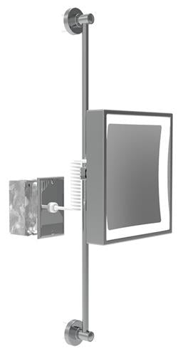 Baci by Remcraft - Senior rectangular wall mirror with slide bar 5X