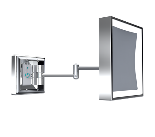 Baci by Remcraft - Senior rectangular smart mirror with double swing arm 5X