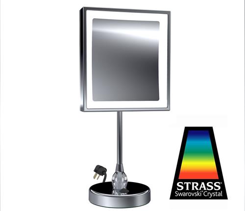 Baci by Remcraft - Senior rectangular deluxe table mirror 5X