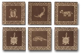 Ceramic Tile Trends - Congo (Set of 6) Black / Brown