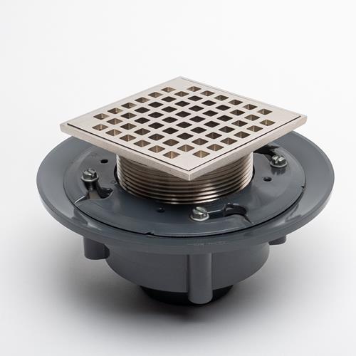 Trim By Design - 2 Inch Pvc Floor Drain W/5 Inch Square Top