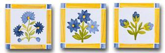 Ceramic Tile Trends - Petit Fleurs (Set of 3)