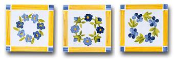 Ceramic Tile Trends - Petit Fleurs (Set of 3)