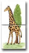 Ceramic Tile Trends - Zoo Animals - Giraf (set of 2)