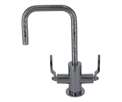 Mountain Plumbing - Hot & Cold Water Faucet with Contemporary Round Body & Industrial Lever Handles (90° Spout)