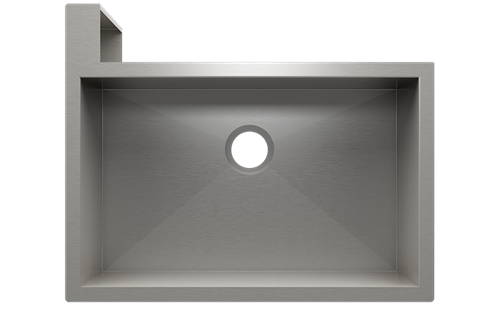 Julien - SocialCorner sink undermount flat aprons left corner, single 29X18X10