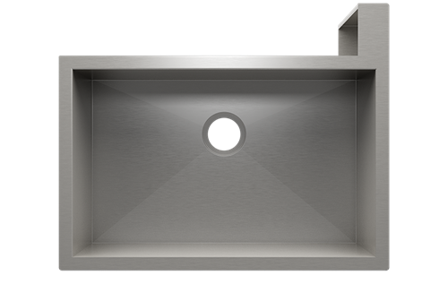Julien - SocialCorner sink undermount flat aprons right corner, single 29X18X10