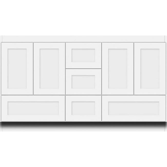 Simplicity by Strasser - 60 X 18 X 34.5 Legacy Vanity Shaker Door For Double Basin