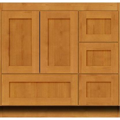 Simplicity by Strasser - 36 X 18 X 34.5 Legacy Vanity Shaker Door Right Hand Drawers