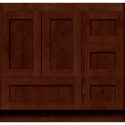 Simplicity by Strasser - 36 X 18 X 34.5 Legacy Vanity Shaker Door Right Hand Drawers