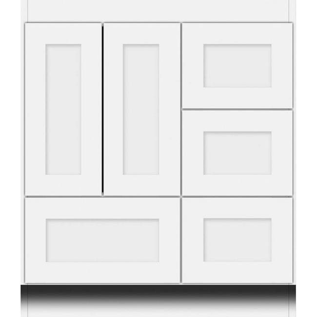 Simplicity by Strasser - 30 X 18 X 34.5 Legacy Vanity Shaker Door Right Hand Drawers