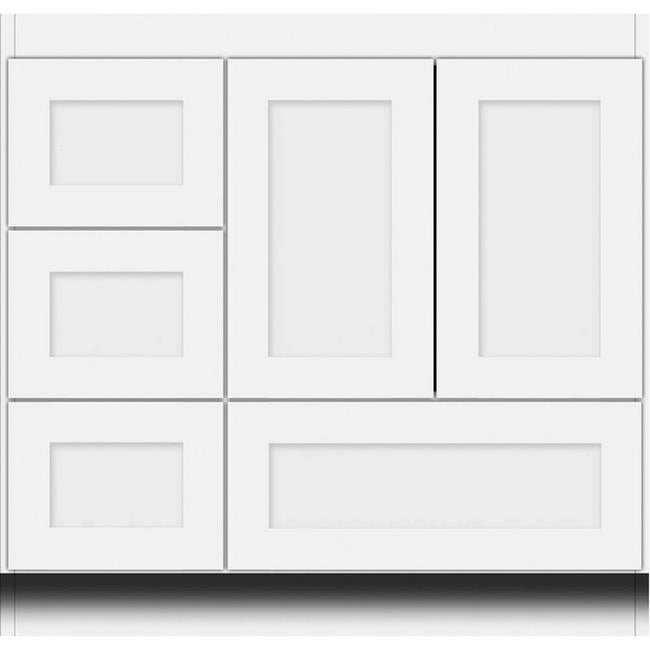 Simplicity by Strasser - 36 X 18 X 34.5 Legacy Vanity Shaker Door Left Hand Drawers