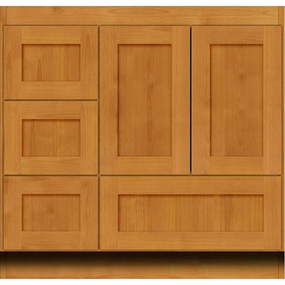 Simplicity by Strasser - 36 X 18 X 34.5 Legacy Vanity Shaker Door Left Hand Drawers