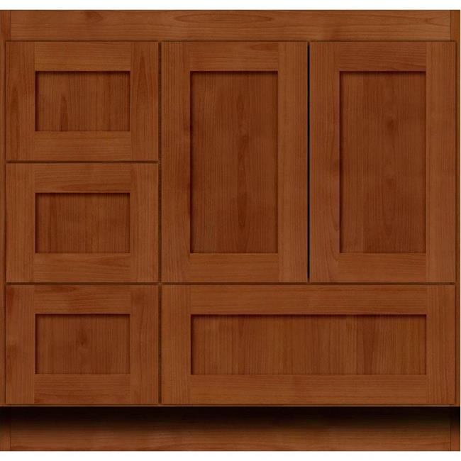 Simplicity by Strasser - 36 X 18 X 34.5 Legacy Vanity Shaker Door Left Hand Drawers