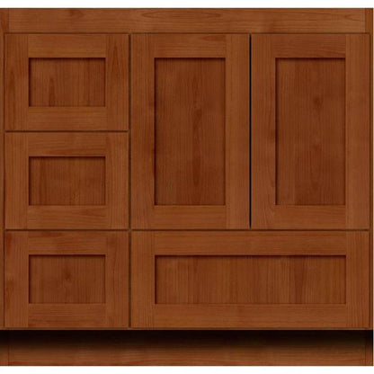 Simplicity by Strasser - 36 X 18 X 34.5 Legacy Vanity Shaker Door Left Hand Drawers