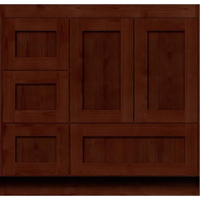 Simplicity by Strasser - 36 X 18 X 34.5 Legacy Vanity Shaker Door Left Hand Drawers
