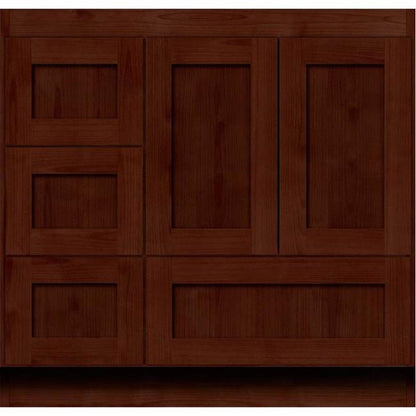 Simplicity by Strasser - 36 X 18 X 34.5 Legacy Vanity Shaker Door Left Hand Drawers