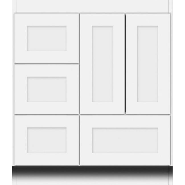 Simplicity by Strasser - 30 X 18 X 34.5 Legacy Vanity Shaker Door Left Hand Drawers