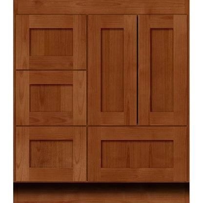 Simplicity by Strasser - 30 X 18 X 34.5 Legacy Vanity Shaker Door Left Hand Drawers